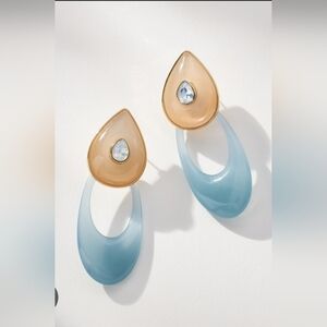 Anthropologie Lucite Crystal Post Earrings